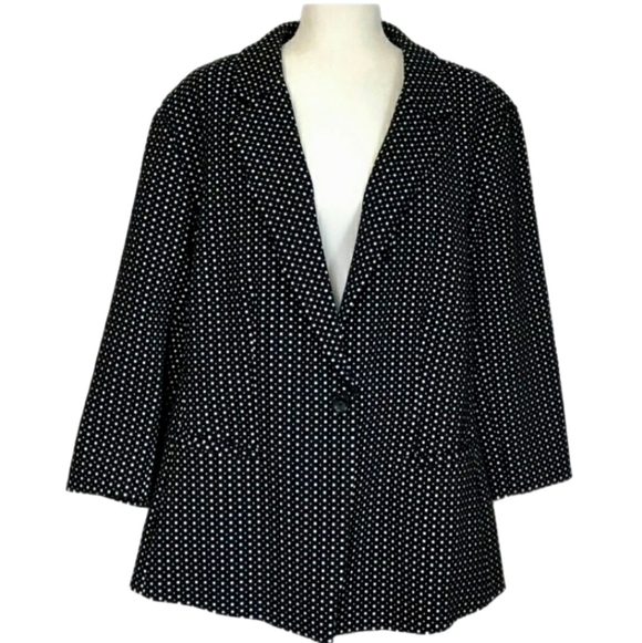 Lane Bryant Jackets & Blazers - Lane Bryant Black & White Polka Dot Blazer, 26